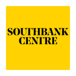 The Southbank Centre logo - a bright yellow background with the words 'Southbank Centre' in black industrial style capital letters in the centre.