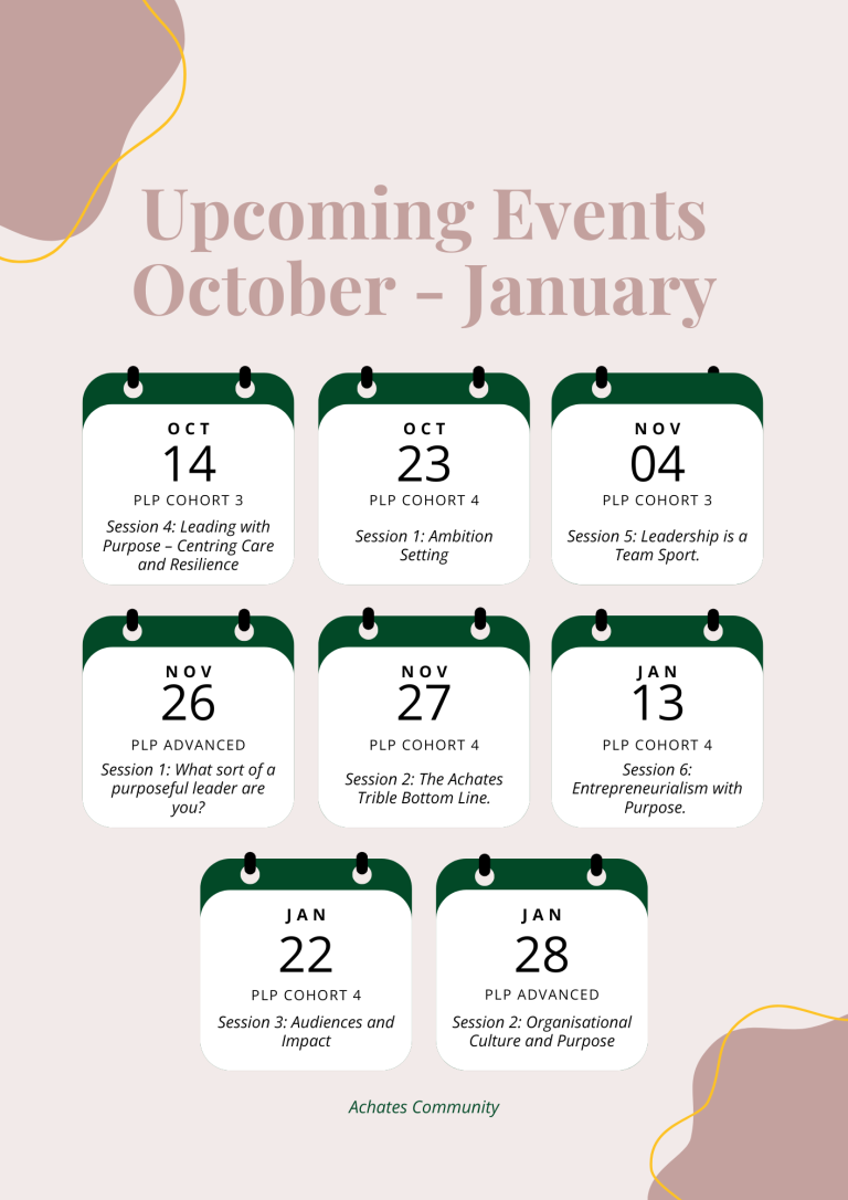 Image of upcoming events calendar (details can be found in text below)